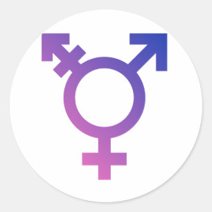 TRANS UNIVERSAL SYMBOL CLASSIC ROUND STICKER