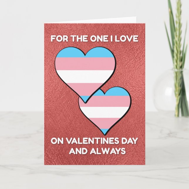 Trans Valentine Hearts Holiday Card (Front)