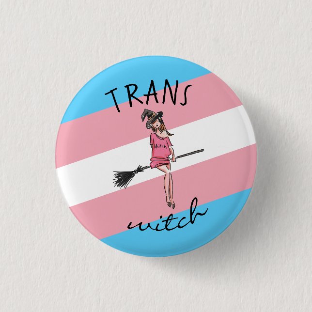 TRANS WITCH  3 CM ROUND BADGE (Front)