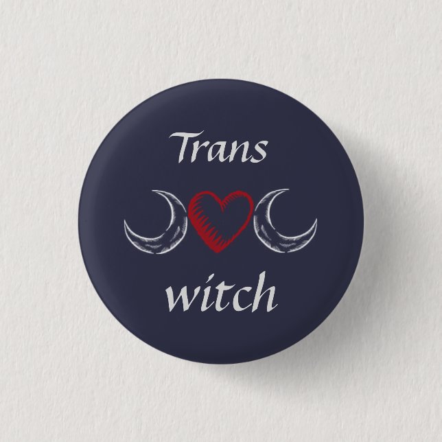 Trans* witch 3 cm round badge (Front)