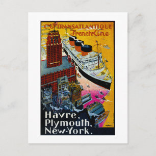 Transatlantic French Line Postcard