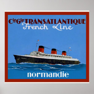 Transatlantique ~ Vintage Travel Advertising Poster