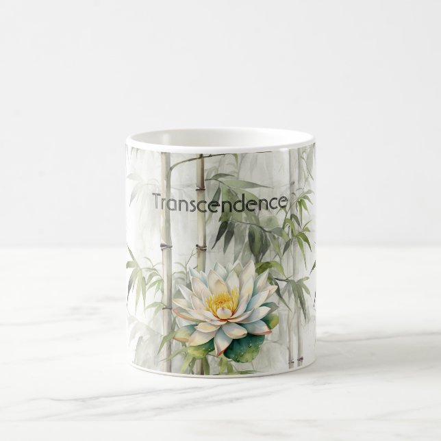 Transcendence Lotus Bamboo Serenity Buddhism Coffee Mug (Center)