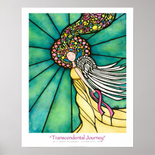 "Transcendental Journey" Pink Ribbon Ekleberry Art Poster