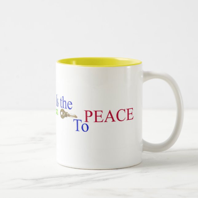 Transcendental Meditation is the Key To PEACE Two-Tone Coffee Mug (Right)