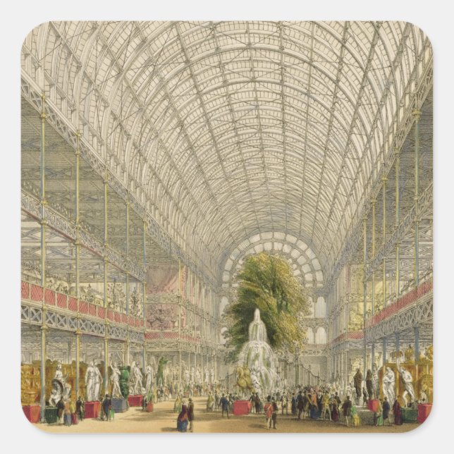 Transept of the Crystal Palace, pub. by Day and So Square Sticker (Front)