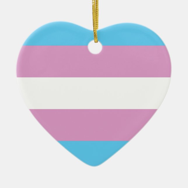 Transexual Pride Ceramic Tree Decoration (Front)