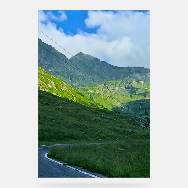 Transfagarasan Alpine View – Romania Mountain Art Acrylic Sign (Front)