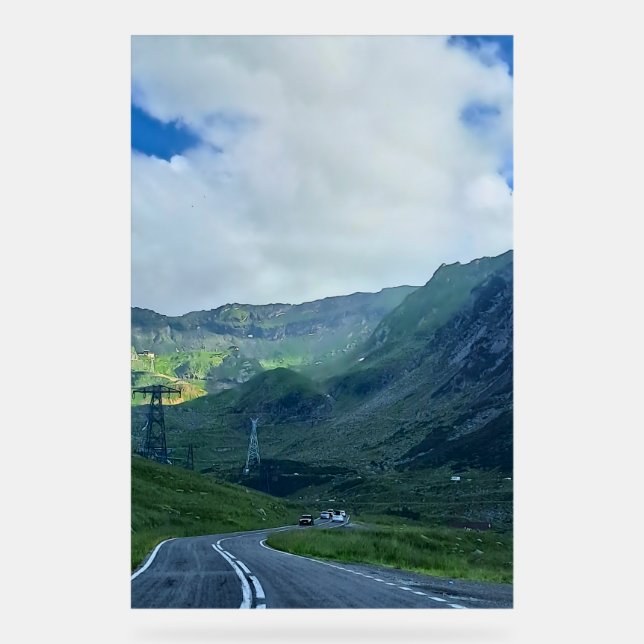 Transfagarasan Road – Carpathian Mountain Print Acrylic Sign (Front)
