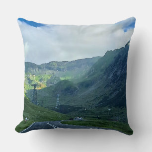 Transfagarasan Road – Carpathian Mountain Print Cushion