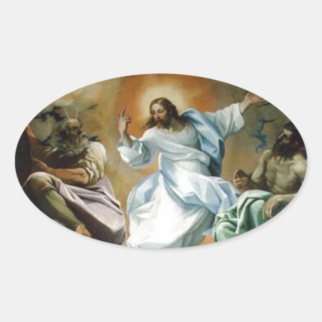 Transfiguration_by_Lodovico_Carracci. Oval Sticker (Front)