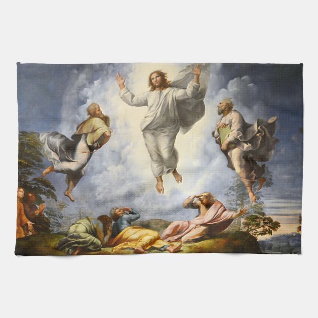 Transfiguration of Christ - Raphaello Sanzio 1520 Tea Towel (Horizontal)