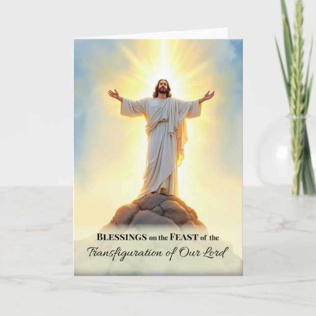 Transfiguration of the Lord God's Peace Blessings Card (Front)