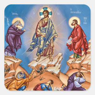 Transfiguration Orthodox Christian Icon Square Sticker
