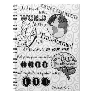 Transform Romans 12:2 Spiral Notebook