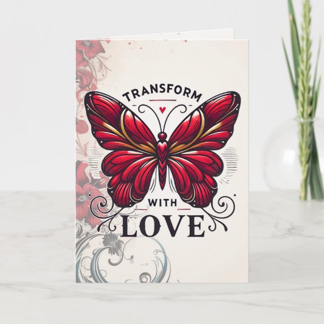 Transform with Love Greeting Card – Elegant Butter (Front)