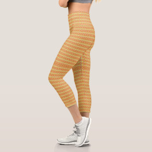 Transform Your Space Stunning Orange and Yellow  Capri Leggings