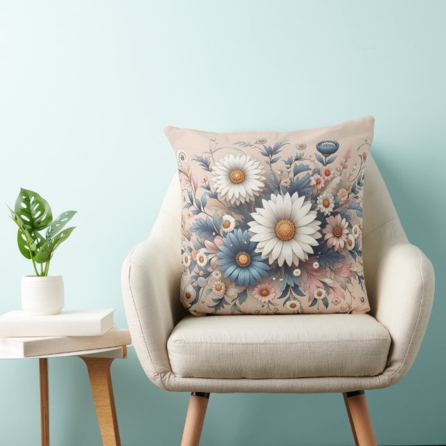 Transform Your Space with Elegant Daisy Floral Cushion (Chair)