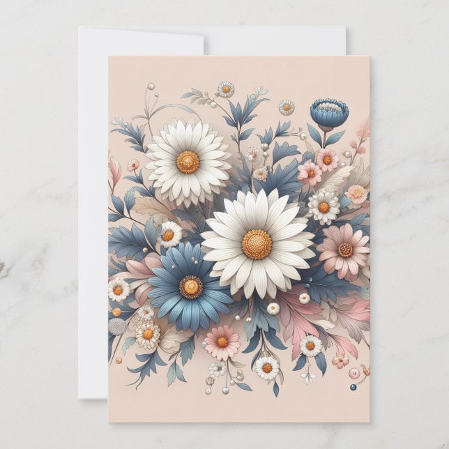 Transform Your Space with Elegant Daisy Floral Invitation (Front)