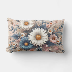 Transform Your Space with Elegant Daisy Floral Lumbar Cushion