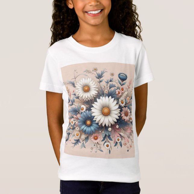 Transform Your Space with Elegant Daisy Floral T-Shirt (Front)