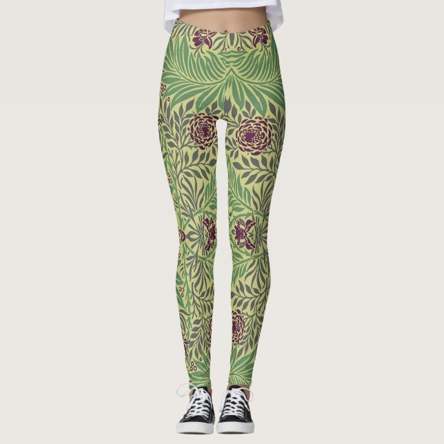 Transform Your Space with Seamless Floral Patterns Leggings (Front)
