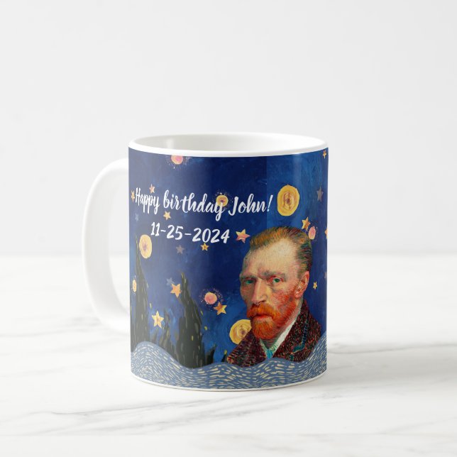 Transform Your Space with Van Gogh's Starry Night  Coffee Mug (Front Left)