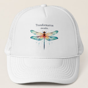 Transformation Awaits - Colourful Dragonfly Trucker Hat