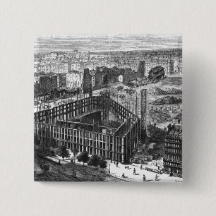 Transformation of Paris: Building in 1861 15 Cm Square Badge