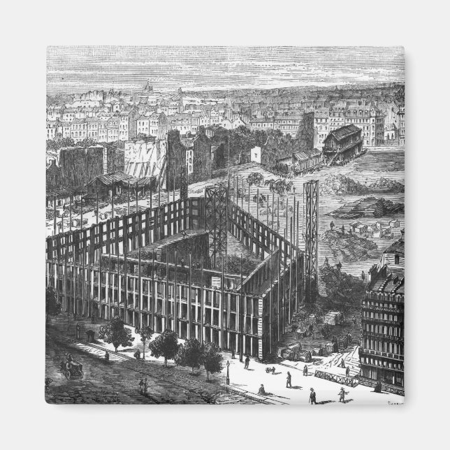 Transformation of Paris: Building in 1861 Magnet (Front)