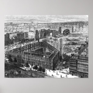 Transformation of Paris: Building in 1861 Poster