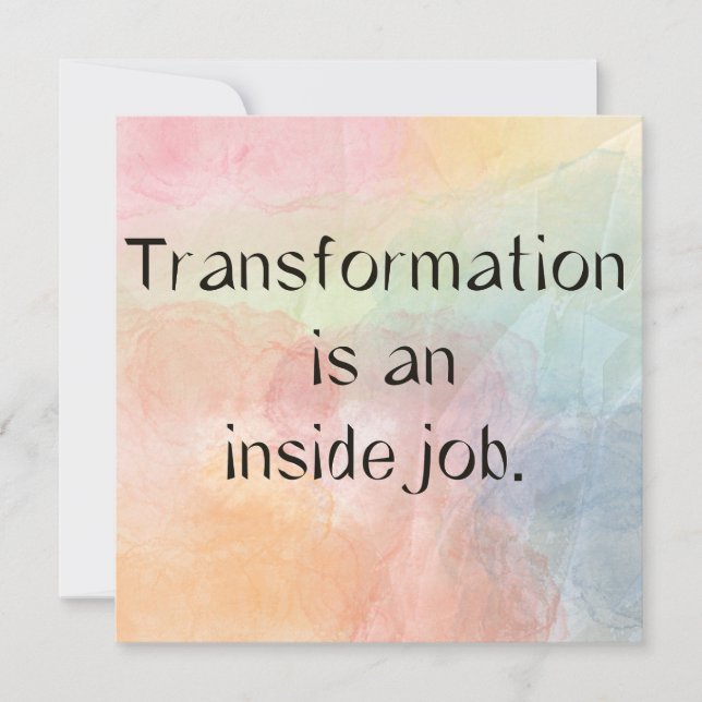 Transformation Quote Watercolor Art Card (Front)