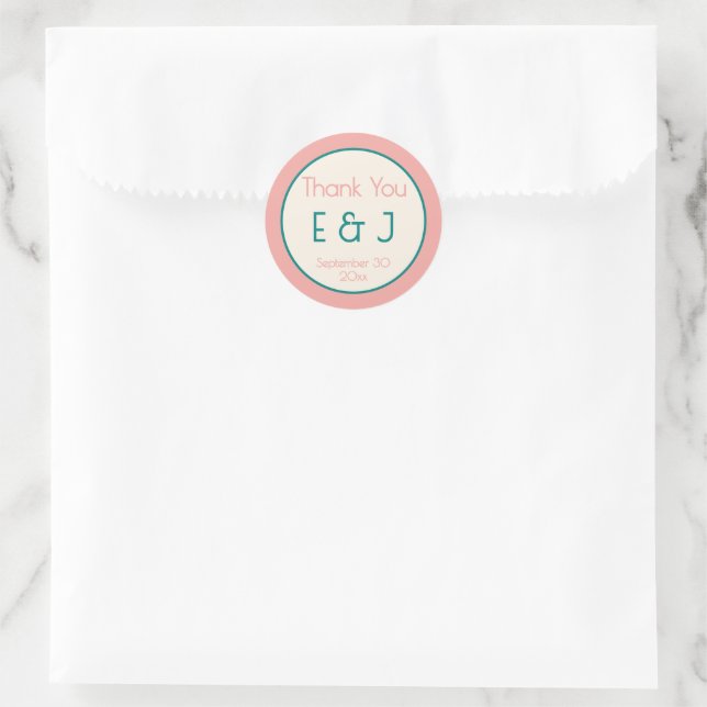 Transformative Teal Modern  Contemporary Wedding Classic Round Sticker (Bag)