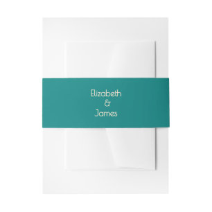 Transformative Teal Modern  Contemporary Wedding Invitation Belly Band