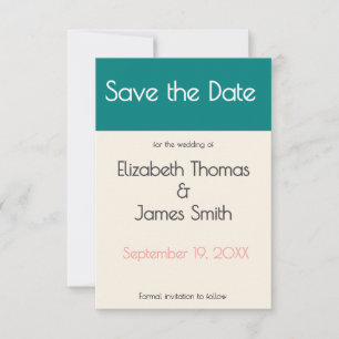 Transformative Teal Modern Contemporary Wedding Save The Date