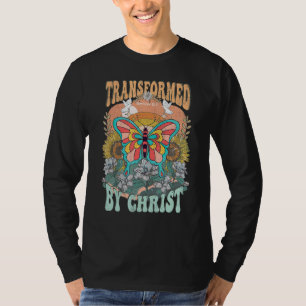 Transformed By Christ Retro Butterfly Romans 132 C T-Shirt