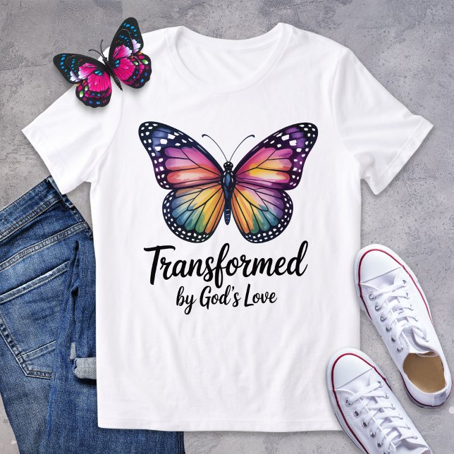Transformed by God's Love Butterfly Shirt (Creator Uploaded)