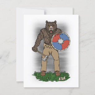 Transformed Viking Berserker or Werebear Postcard