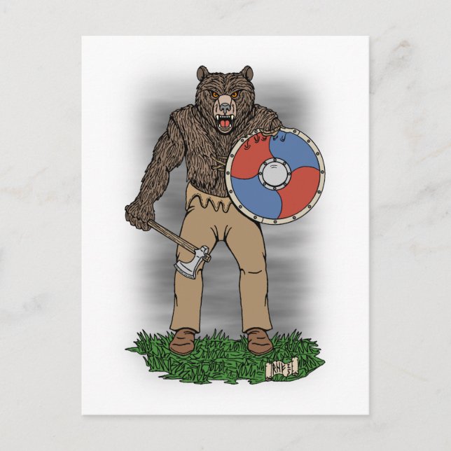 Transformed Viking Berserker or Werebear Postcard (Front)