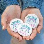 Transgender Ally 6 Cm Round Badge<br><div class="desc">A pretty transgender rainbow made with the colours of the trans pride flag colours blue,  pink,  and white.. Great gift for friends or family who support their loved ones transition.</div>