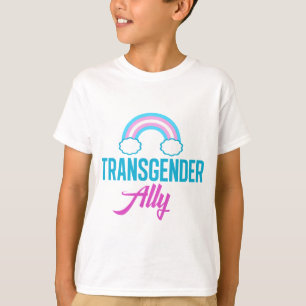 Transgender Ally Blue Pink White Rainbow Support T-Shirt
