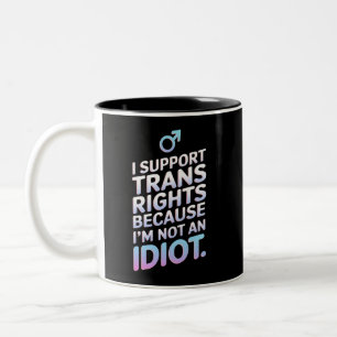 Transgender Ally Trans Pride Flag Support Two-Tone Coffee Mug