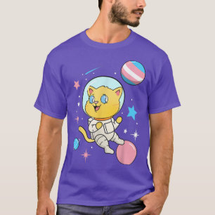 Transgender Astronaut Cat In Space Trans Pride LGB T-Shirt