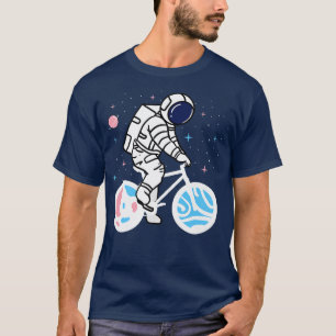 Transgender Astronaut Riding A Bike Trans Pride  T-Shirt
