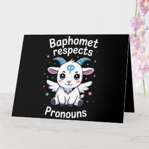 Transgender Baphomet Respects Pronouns Trans Pride Card