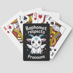 Transgender Baphomet Respects Pronouns Trans Pride Playing Cards