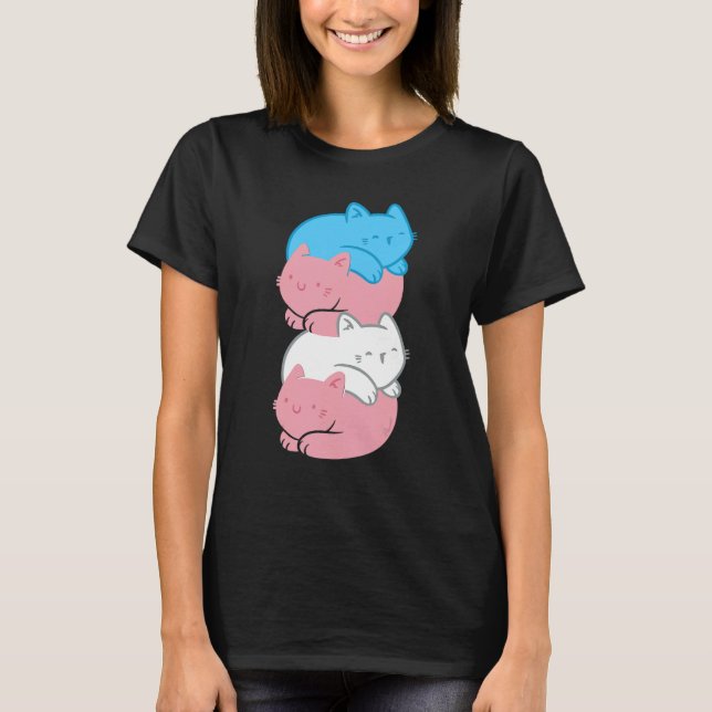 Transgender Cats Lgbtq Life Transsexual Flag Trans T-Shirt (Front)