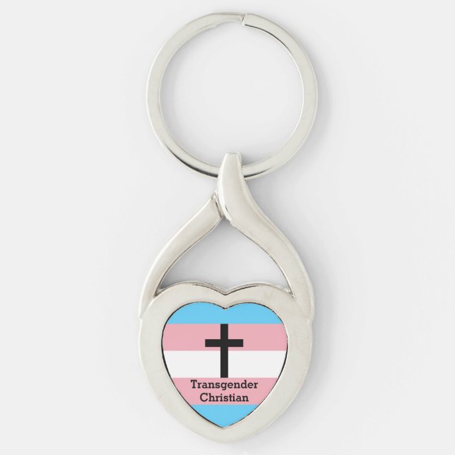 Transgender Christian Pride Button Key Ring (Front)