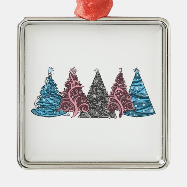 Transgender Christmas Trees Metal Tree Decoration (Front)