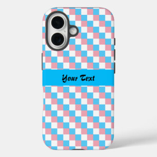 Transgender colours chequered pattern  iPhone 16 case